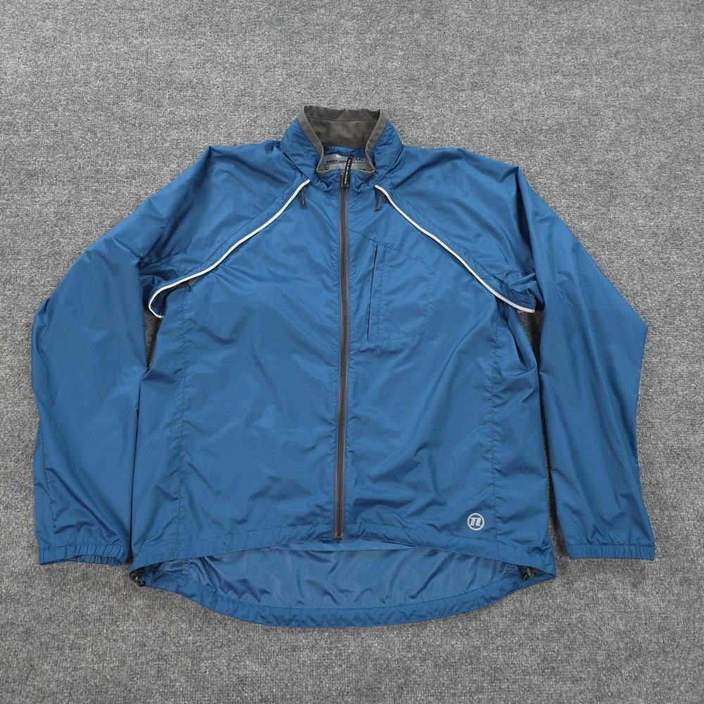 Novara Jacket Mens XL Blue Cycling Conversion Reflective Full Zip Vented Outdoor